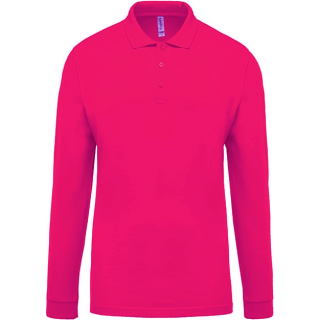 Polo homme piqué manches longues K256 - Fuchsia
