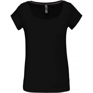 T-shirt femme col bateau manches courtes K384 - Black