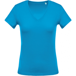 T-shirt femme col V manches courtes K390 - Tropical Blue