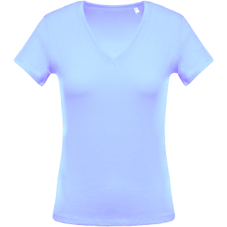 T-shirt femme col V manches courtes K390 - Sky Blue