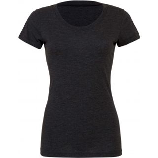 T-shirt femme triblend col rond BE8413 - Charcoal - Black Triblend