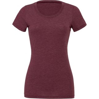 T-shirt femme triblend col rond BE8413 - Maroon Triblend