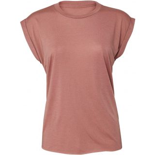 T-shirt femme Flowy à manches roulottées BE8804 - Mauve