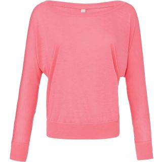 T-shirt femme flowy dolman manches longues BE8850 - Neon Pink