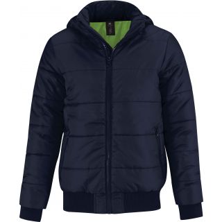 Doudoune Homme à capuche amovible Superhood JM940 - Navy / Neon Green