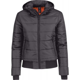 Doudoune Femme Superhood JW941 - Dark Grey / Neon Orange