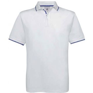 Polo manches courtes Safran Sport PU413 - White / Royal Blue