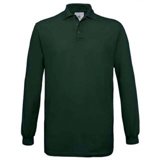 Polo homme manches longues Safran SAFML - Bottle Green
