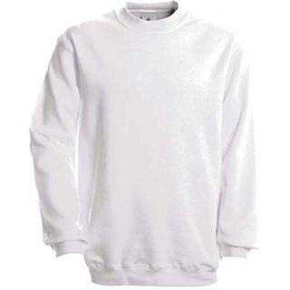 Sweat-shirt col rond manches droites SET B&C - White