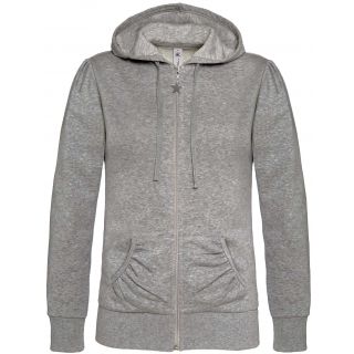 Sweat-shirt femme à capuche zippé Wonder Women WW641 - Heather Grey de face