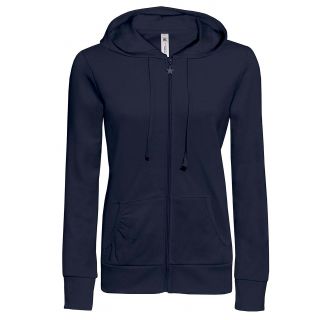 Sweat-shirt femme à capuche zippé Wonder Women WW641 - Navy de face