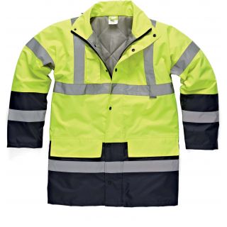 Parka bicolore haute visibilité SA7004 - Yellow / Navy