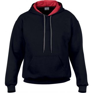 Sweat-shirt homme à capuche zippé 185C00 - Black / Red
