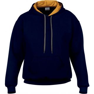 Sweat-shirt homme à capuche zippé 185C00 - Navy / Gold