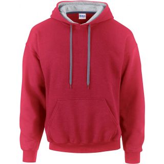 Sweat-shirt homme à capuche zippé 185C00 - Red / Sport grey