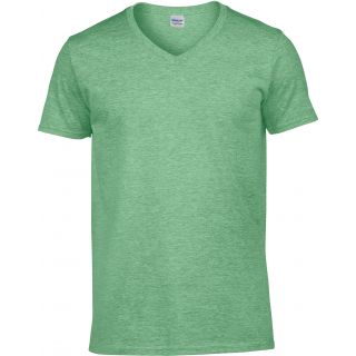 T-shirt homme col V Softstyle GI64V00 - Heather Irish Green