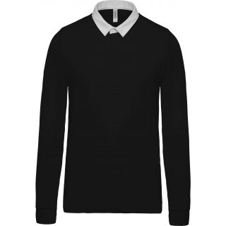 Polo enfant rugby K214 - Black / White