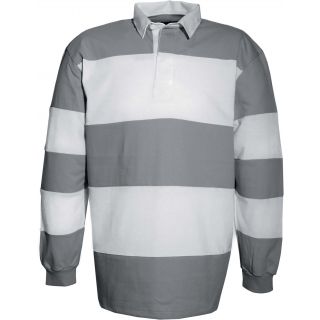 Polo rugby K215 - Light Grey / White