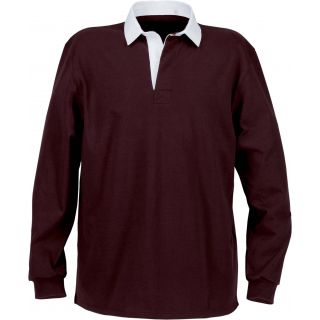 Polo homme rugby uni col blanc K217 - Burgundy