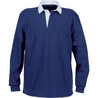 Polo homme rugby uni col blanc K217 - Royal Blue