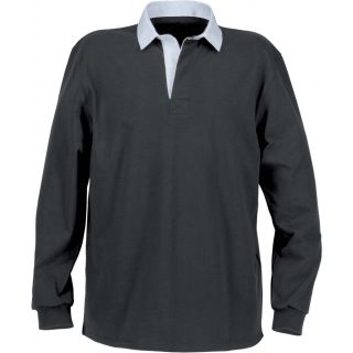 Polo homme rugby uni col blanc K217 - Storm Grey