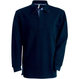 Polo côtelé manches longues French Rib K221 - Navy / Jean