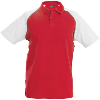 Polo enfant baseball K231 - Red / White
