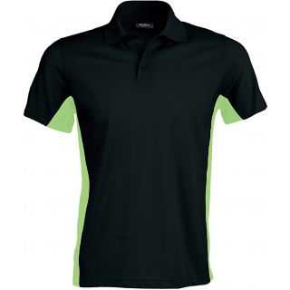 Polo bicolore manches courtes Flag K232 - Black / Lime