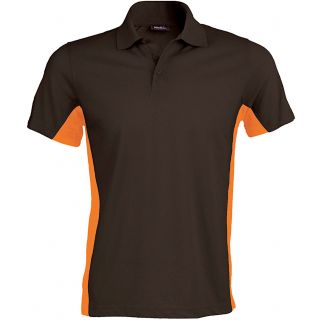 Polo bicolore manches courtes Flag K232 - Dark Grey / Orange