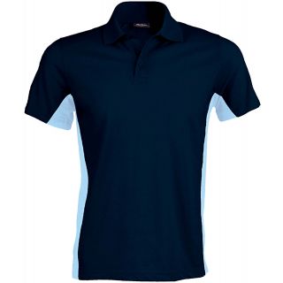 Polo bicolore manches courtes Flag K232 - Navy / Sky Blue