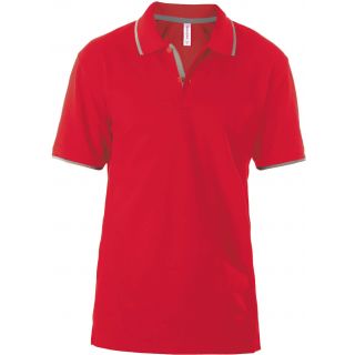 Polo homme manches courtes K246 - Red / Light Grey