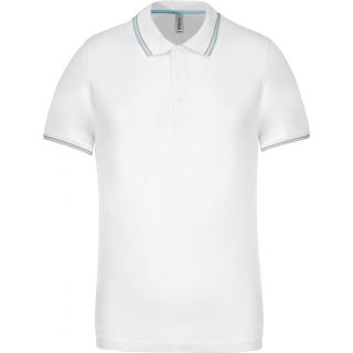 Polo manches courtes avec liserés contrastés K250 - White / Sky Blue / Light Grey