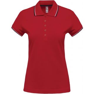 Polo femme manches courtes K251 - Red / Navy / White