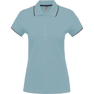 Polo femme manches courtes K251 - Sky Blue / Navy / White