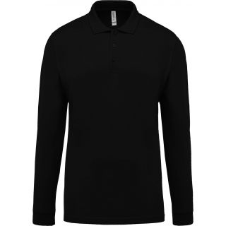 Polo homme piqué manches longues K256 - Black