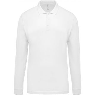 Polo homme piqué manches longues K256 - White