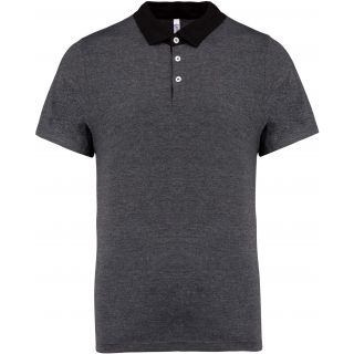 Polo homme jersey bicolore K260 - Dark Grey Heather / Black