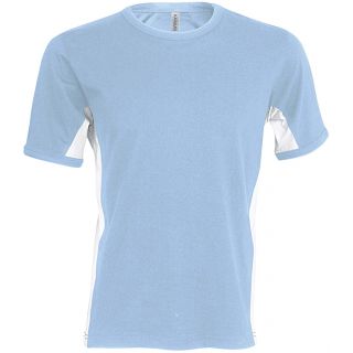 T-shirt bicolore manches courtes Tiger K340 - Sky Blue / White