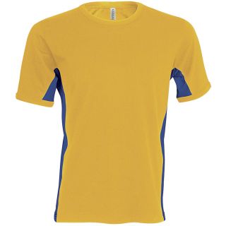 T-shirt bicolore manches courtes Tiger K340 - Yellow / Royal Blue