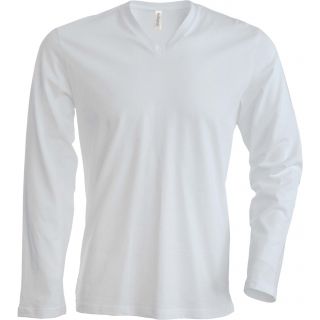 T-shirt homme manches longues col V K358 - White