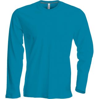T-shirt homme manches longues col rond K359 - Tropical Blue