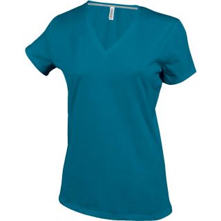 T-shirt femme manches courtes col V K381 - Tropical Blue