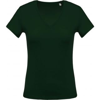 T-shirt femme col V manches courtes K390 - Forest Green