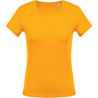T-shirt femme col V manches courtes K390 - Yellow