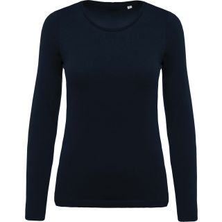 T-shirt femme col rond manches longues K392 - Navy