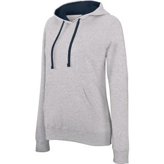 Sweatshirt femme capuche contrastée K465 - Oxford Grey / Navy 