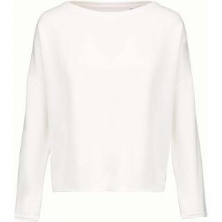 Sweat-shirt femme Loose K471 - Off White