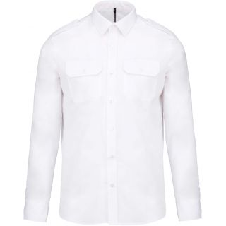 Chemise manches longues homme pilote K505 - White