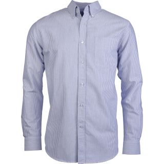 Chemise homme oxford lavée manches longues K516 - Striped White / Oxford Blue