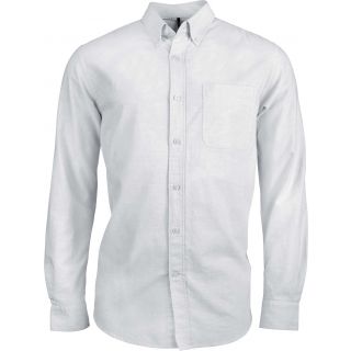 Chemise homme oxford lavée manches longues K516 - White